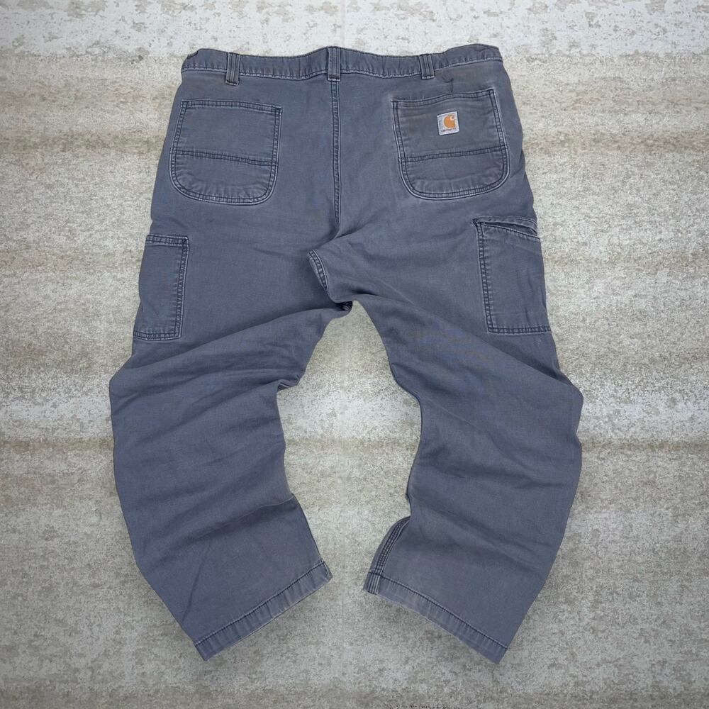 Vintage 90s Carhartt Carpenter Pants 42x30 Relaxed Grey Canvas Double Knees